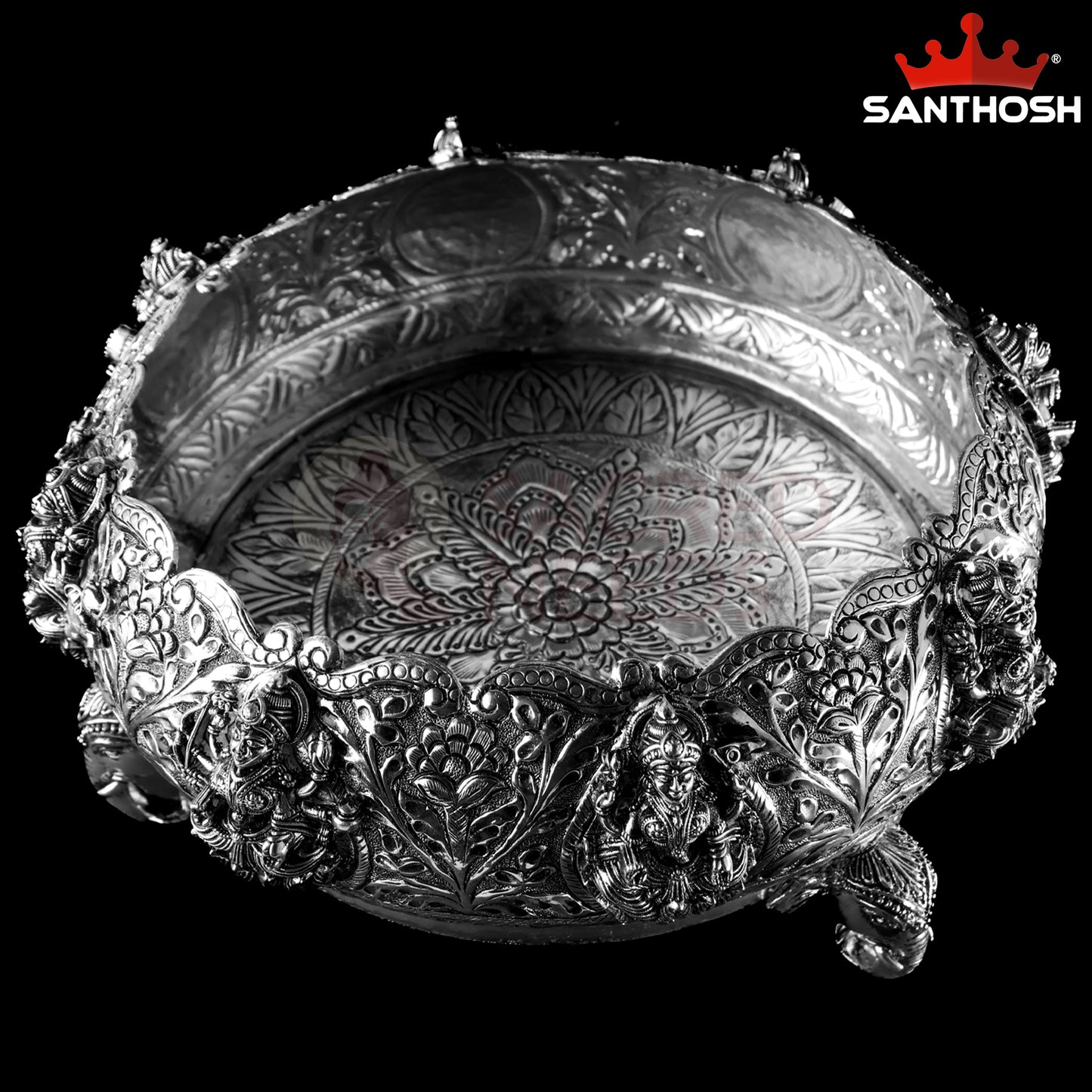 Sacred Needs Copper Ashtalakshmi Urli – 5.1 Inch (13 cm) Height | Traditional Copper Decorative Bowl for Pooja