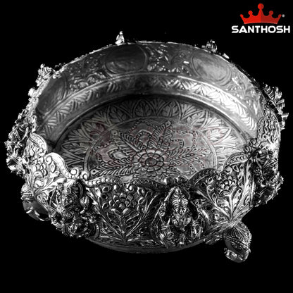 Sacred Needs Copper Ashtalakshmi Urli – 5.1 Inch (13 cm) Height | Traditional Copper Decorative Bowl for Pooja