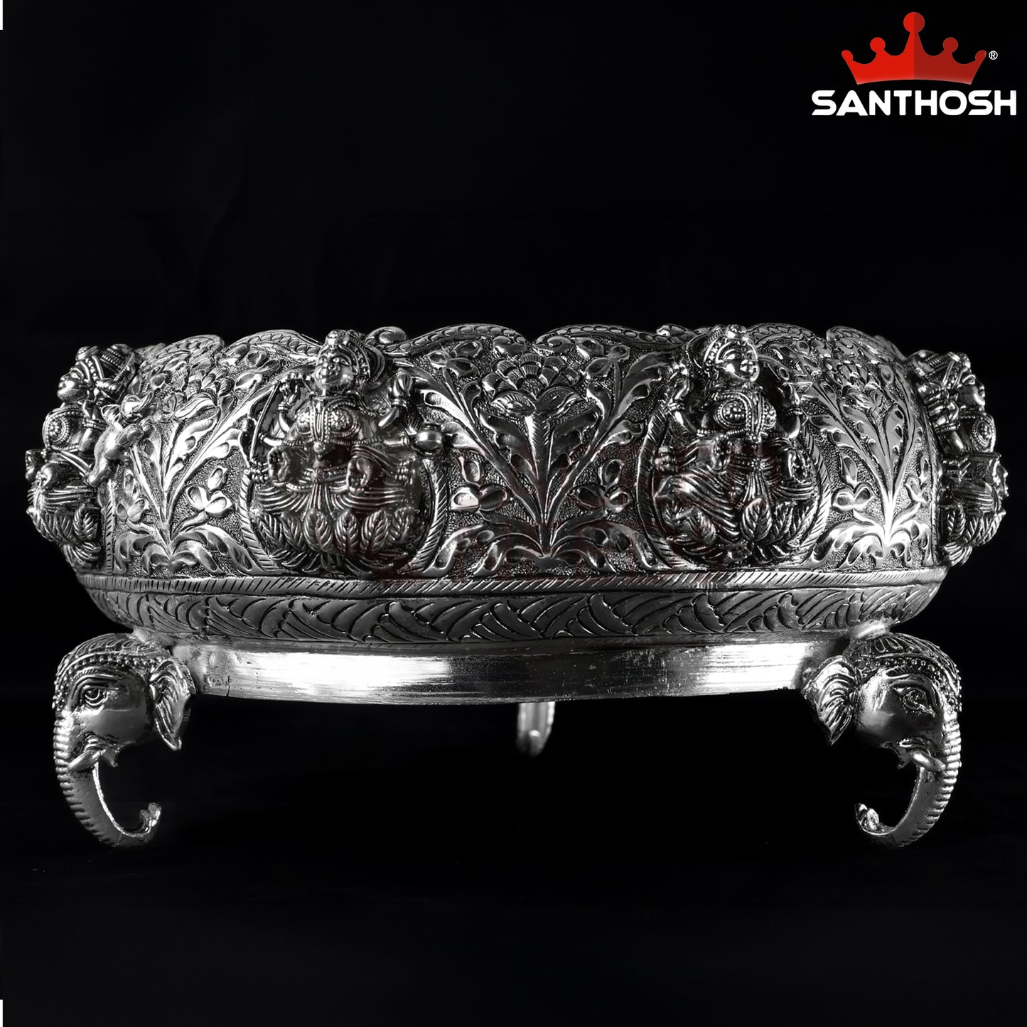 Sacred Needs Copper Ashtalakshmi Urli – 5.1 Inch (13 cm) Height | Traditional Copper Decorative Bowl for Pooja