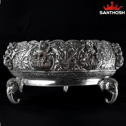 Sacred Needs Copper Ashtalakshmi Urli – 5.1 Inch (13 cm) Height | Traditional Copper Decorative Bowl for Pooja