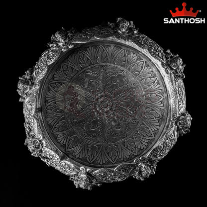Sacred Needs Copper Ashtalakshmi Urli – 5.1 Inch (13 cm) Height | Traditional Copper Decorative Bowl for Pooja