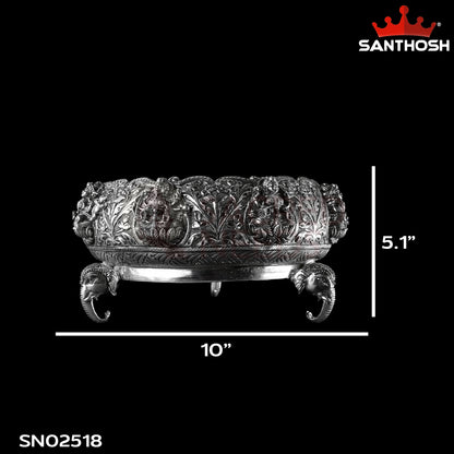 Sacred Needs Copper Ashtalakshmi Urli – 5.1 Inch (13 cm) Height | Traditional Copper Decorative Bowl for Pooja