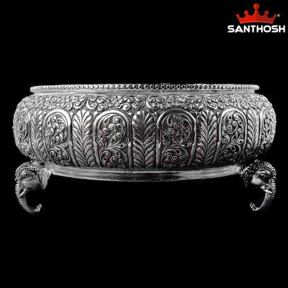 Sacred Needs Copper Elephant Urli – 5.2 Inch (13.2 cm) Height | Decorative Urli Bowl with Elephant Design for Home & Festive Décor