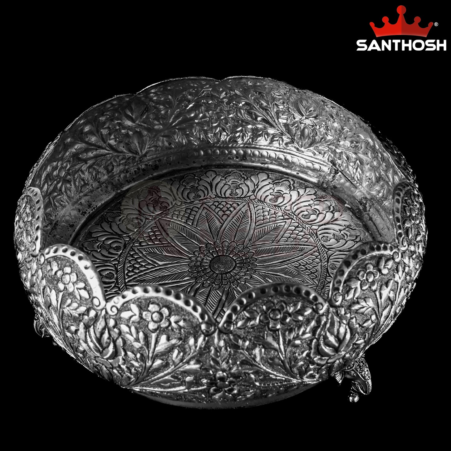 Sacred Needs Copper Lotus Elephant Leg Urli – 4.6 Inch (11.7 cm) Height | Decorative Urli for Pooja & Home Décor