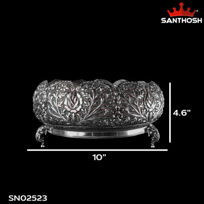 Sacred Needs Copper Lotus Elephant Leg Urli – 4.6 Inch (11.7 cm) Height | Decorative Urli for Pooja & Home Décor