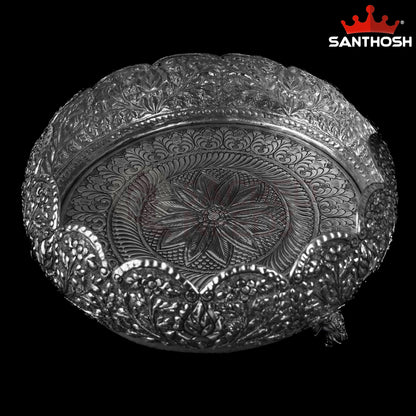 Sacred Needs Copper Lotus Elephant Leg Urli – 4.8 Inch (12.2 cm) Height | Decorative Urli for Festive & Home Use