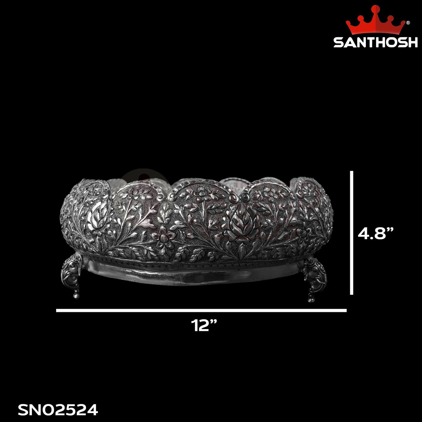 Sacred Needs Copper Lotus Elephant Leg Urli – 4.8 Inch (12.2 cm) Height | Decorative Urli for Festive & Home Use