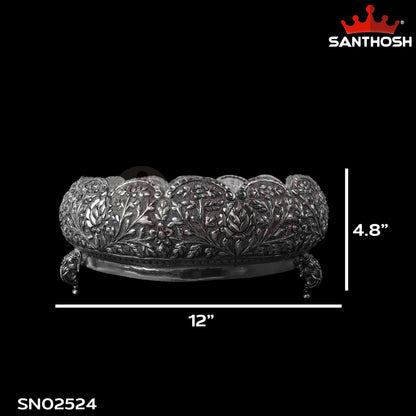 Sacred Needs Copper Lotus Elephant Leg Urli – 4.8 Inch (12.2 cm) Height | Decorative Urli for Festive & Home Use