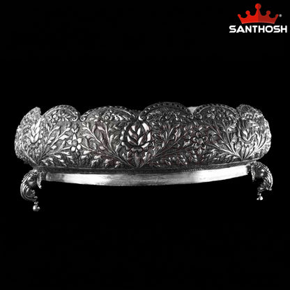 Sacred Needs Copper Lotus Elephant Leg Urli – 5.1 Inch (13 cm) Height | Traditional Decorative Urli for Home & Festive Use