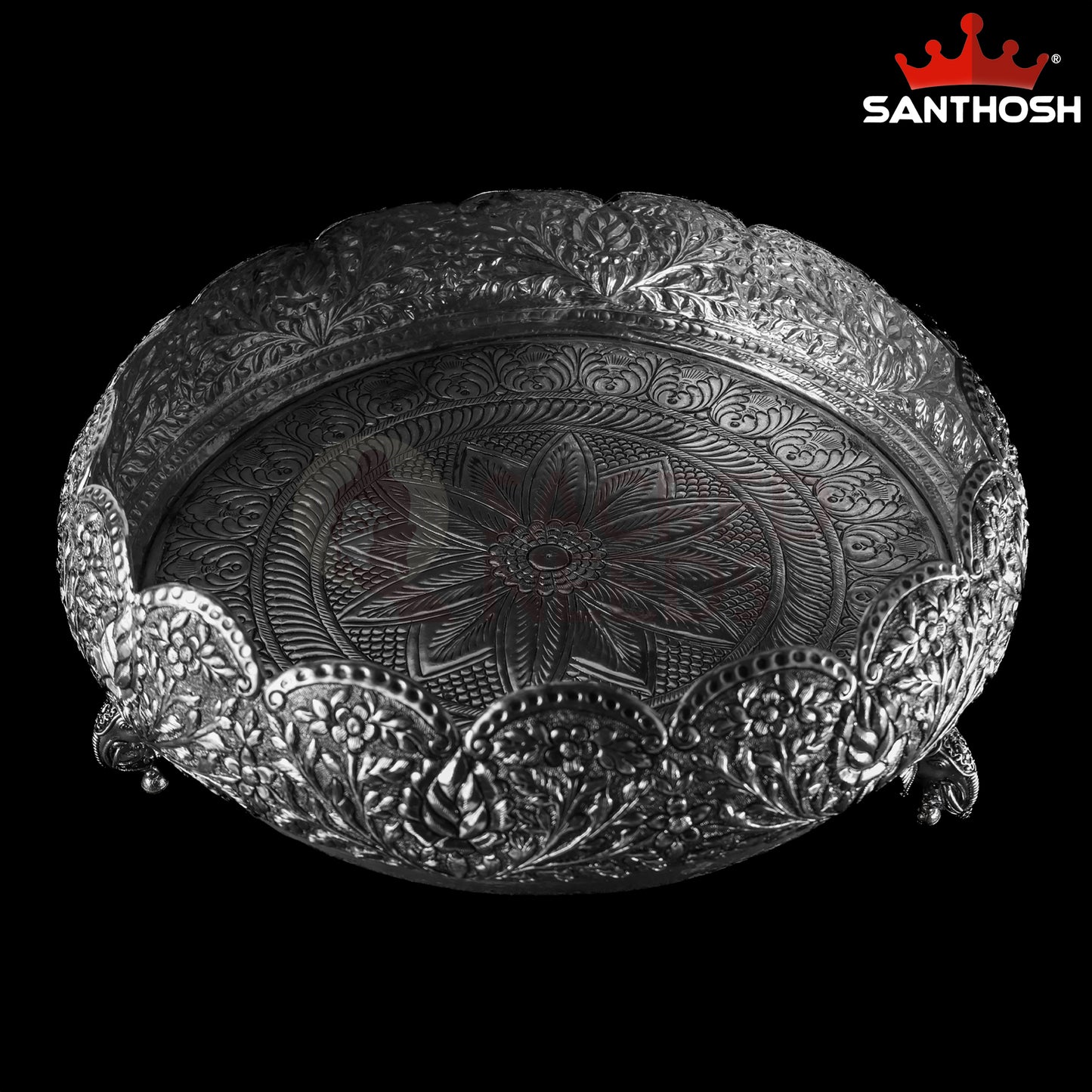 Sacred Needs Copper Lotus Elephant Leg Urli – 5.1 Inch (13 cm) Height | Traditional Decorative Urli for Home & Festive Use