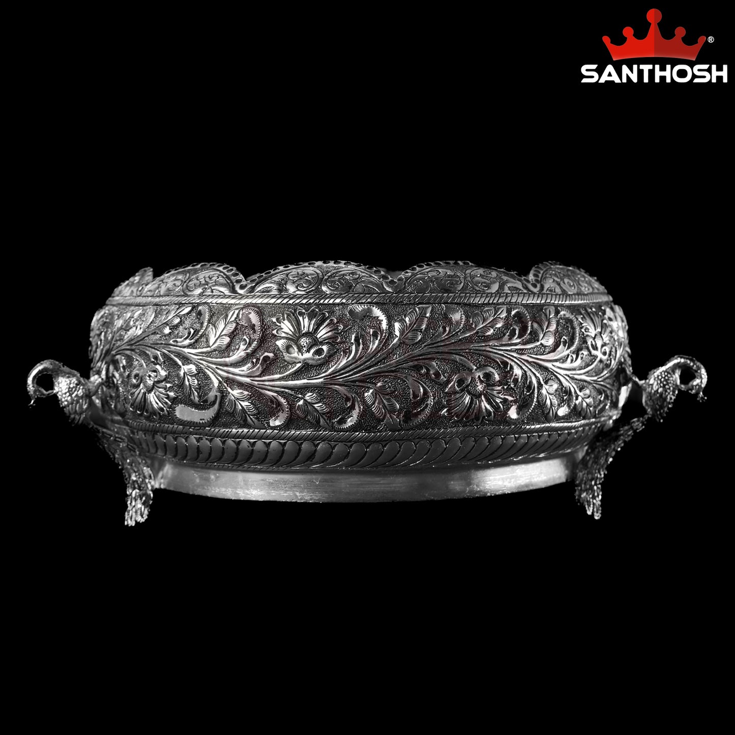 Sacred Needs Copper Lotus Peacock Urli – 4.1 Inch (10.4 cm) Height | Decorative Urli Bowl for Floating Flowers, Candles, Pooja & Home Décor