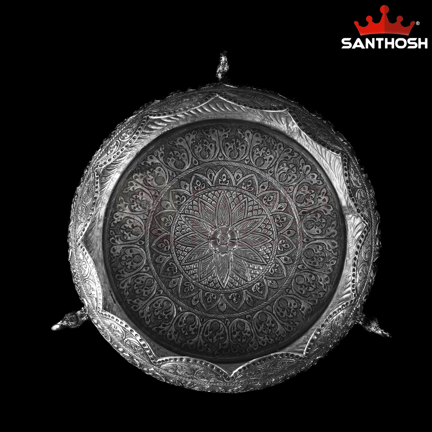 Sacred Needs Copper Lotus Peacock Urli – 4.1 Inch (10.4 cm) Height | Decorative Urli Bowl for Floating Flowers, Candles, Pooja & Home Décor
