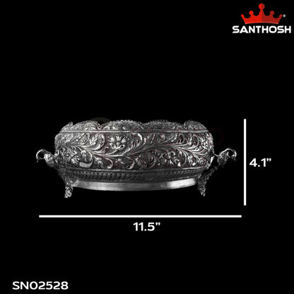 Sacred Needs Copper Lotus Peacock Urli – 4.1 Inch (10.4 cm) Height | Decorative Urli Bowl for Floating Flowers, Candles, Pooja & Home Décor