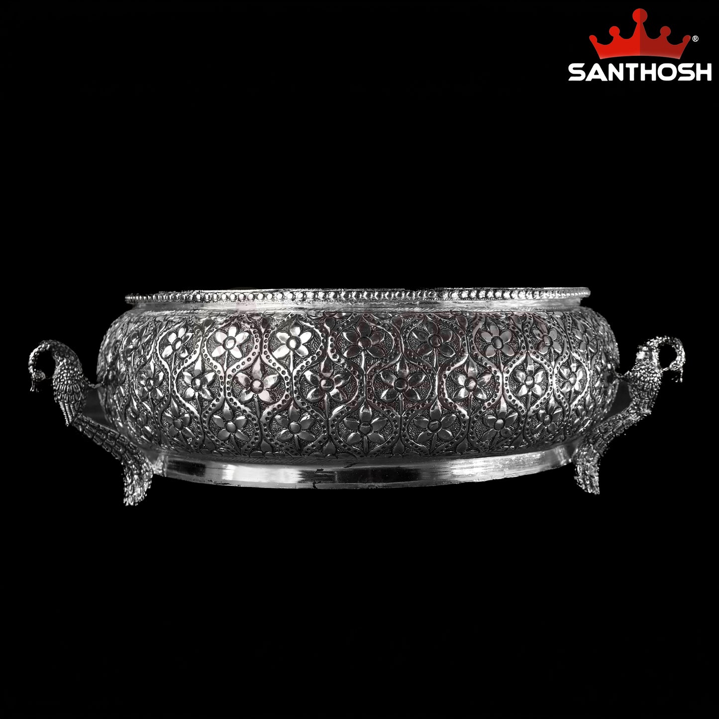 Sacred Needs Copper Peacock Urli Bowl –4.2 Inch (10.7 cm) Height | Decorative Urli for Floating Flowers, Candles, Pooja & Home Décor