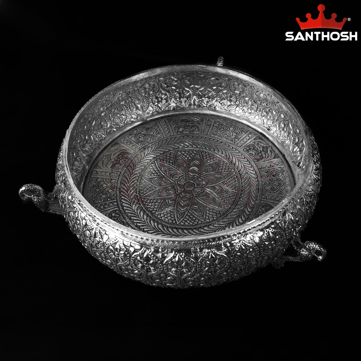 Sacred Needs Copper Peacock Urli Bowl –4.2 Inch (10.7 cm) Height | Decorative Urli for Floating Flowers, Candles, Pooja & Home Décor