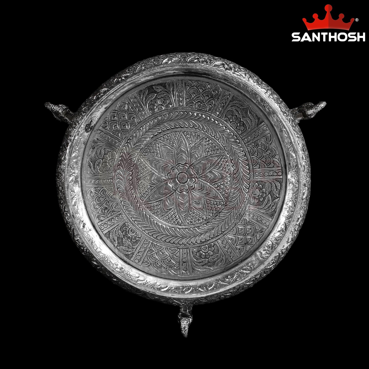Sacred Needs Copper Peacock Urli Bowl –4.2 Inch (10.7 cm) Height | Decorative Urli for Floating Flowers, Candles, Pooja & Home Décor