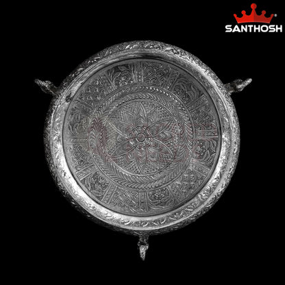 Sacred Needs Copper Peacock Urli Bowl –4.2 Inch (10.7 cm) Height | Decorative Urli for Floating Flowers, Candles, Pooja & Home Décor