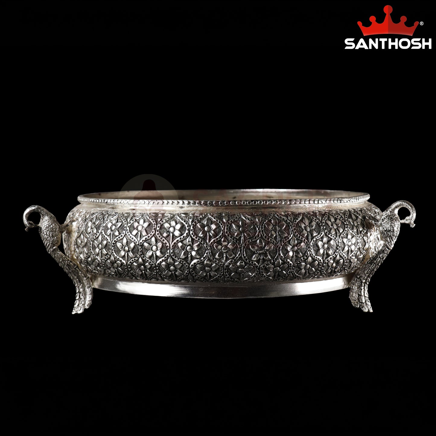 Sacred Needs Copper Peacock Urli Bowl – 4.6Inch (11.7 cm) Height | Large Decorative Urli for Floating Flowers, Candles, Pooja & Home Décor