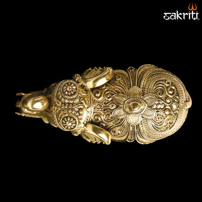 Sacred Needs Brass Elephant Idol – 5.5 Inch (14 cm) Height | Decorative Elephant Statue for Home Décor, Entrance & Vastu
