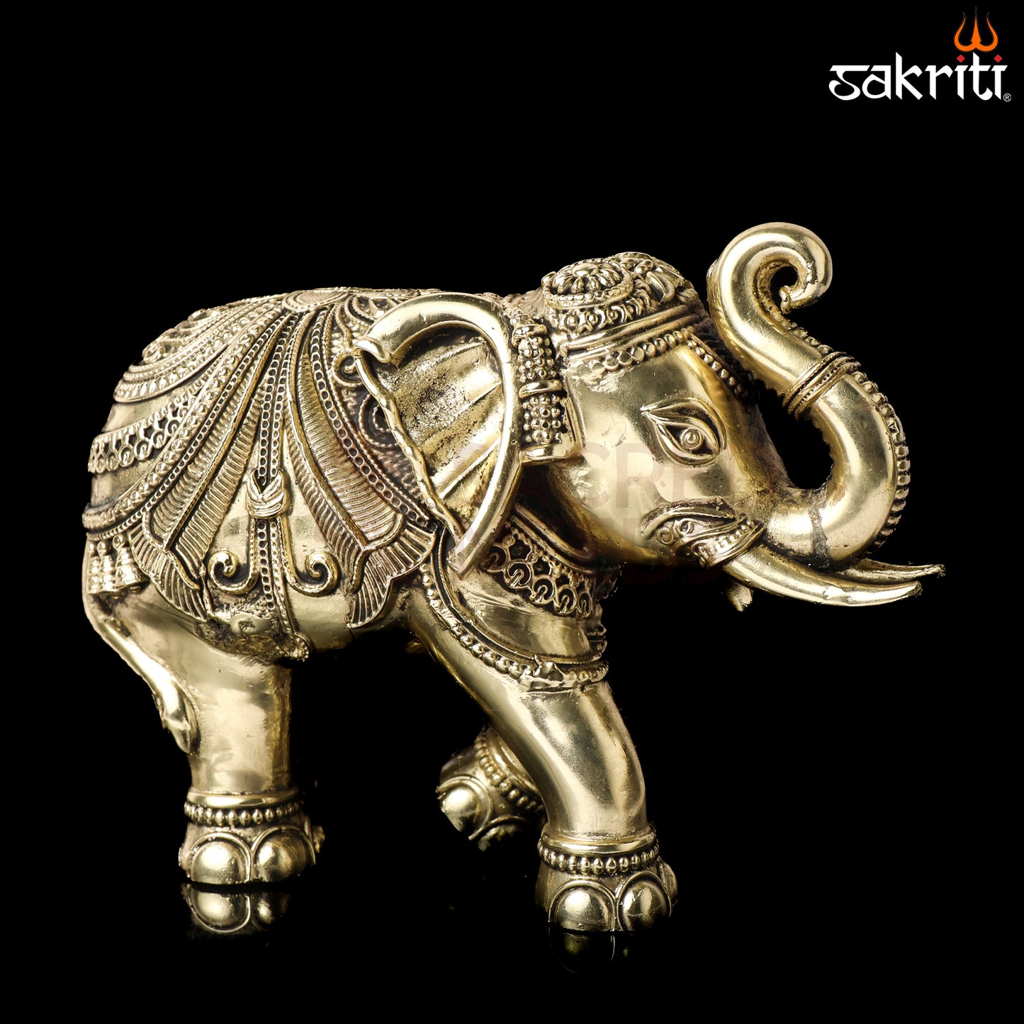 Sacred Needs Brass Elephant Statue – 7 Inch (17.8 cm) Height | Traditional Decorative Elephant for Home, Office & Vastu Décor