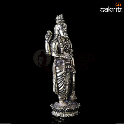 Sacred Needs Brass Vishnu Idol – 6.4 Inch (16.3 cm) Height | Lord Vishnu Statue for Temple, Pooja Room & Home Décor