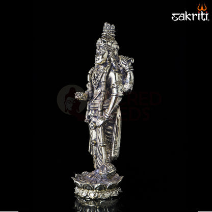 Sacred Needs Brass Vishnu Idol – 6.4 Inch (16.3 cm) Height | Lord Vishnu Statue for Temple, Pooja Room & Home Décor