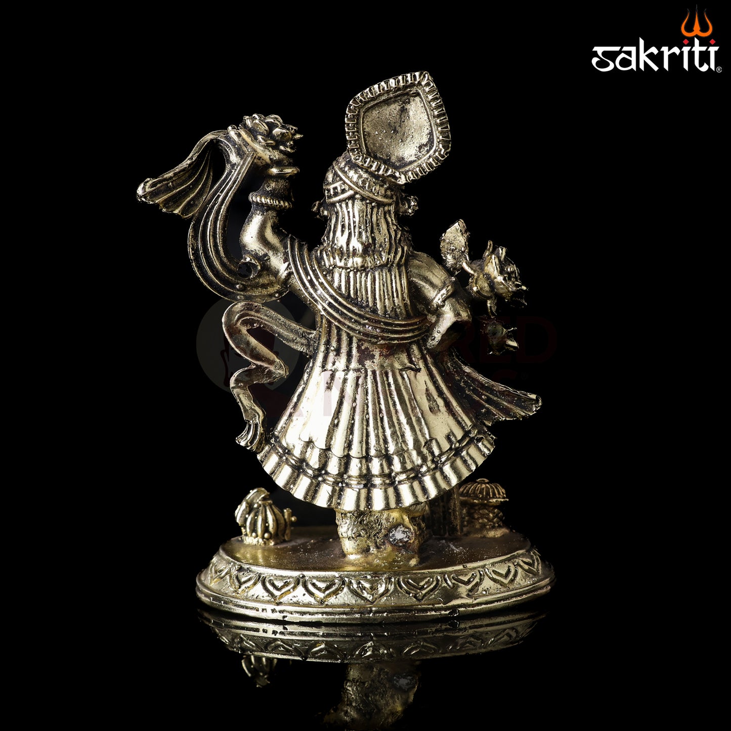 Sacred Needs Brass Shrinath Ji Idol – 3.8 Inch (9.7 cm) Height | Lord Krishna Form Statue for Pooja & Devotional Worship
