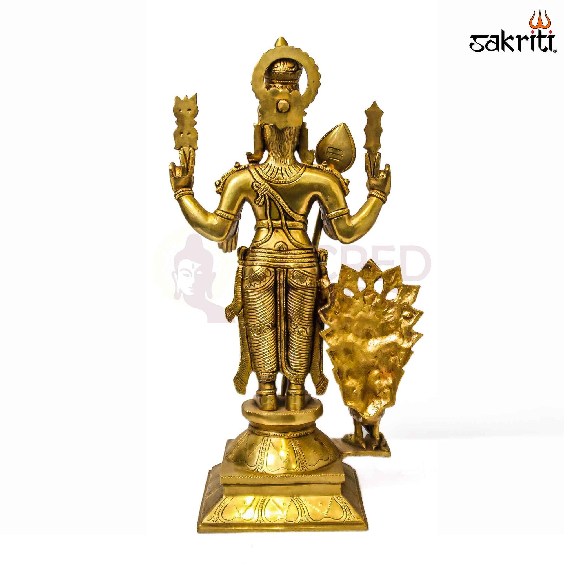 Sacred Needs Brass Murugan Idol – 18.5 Inch (47 cm) Height | Lord Murugan Statue for Temple, Pooja Room & Spiritual Décor