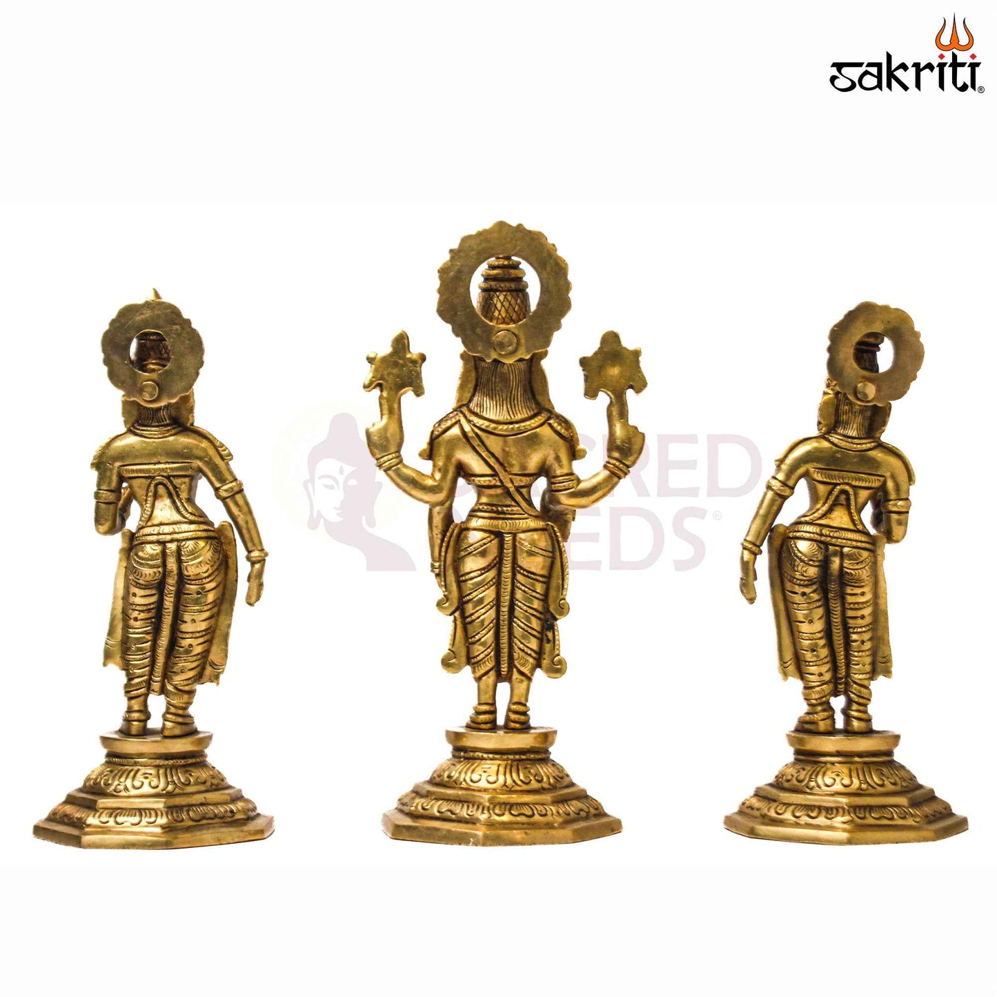 Sacred Needs Brass Tirupati Balaji Idol Set – 10.5 Inch (26.7 cm) Height | Lord Venkateswara Statue for Pooja Room & Home Temple
