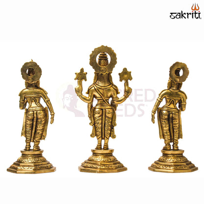 Sacred Needs Brass Tirupati Balaji Idol Set – 10.5 Inch (26.7 cm) Height | Lord Venkateswara Statue for Pooja Room & Home Temple