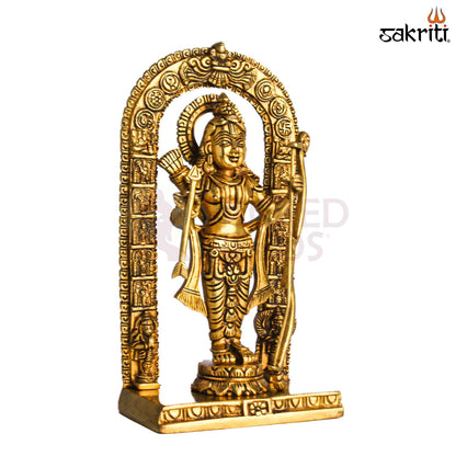 Sacred Needs Brass Ram with Arch Idol – 10 Inch (25.4 cm) Height | Lord Rama Statue for Pooja Room, Temple & Spiritual Home Décor