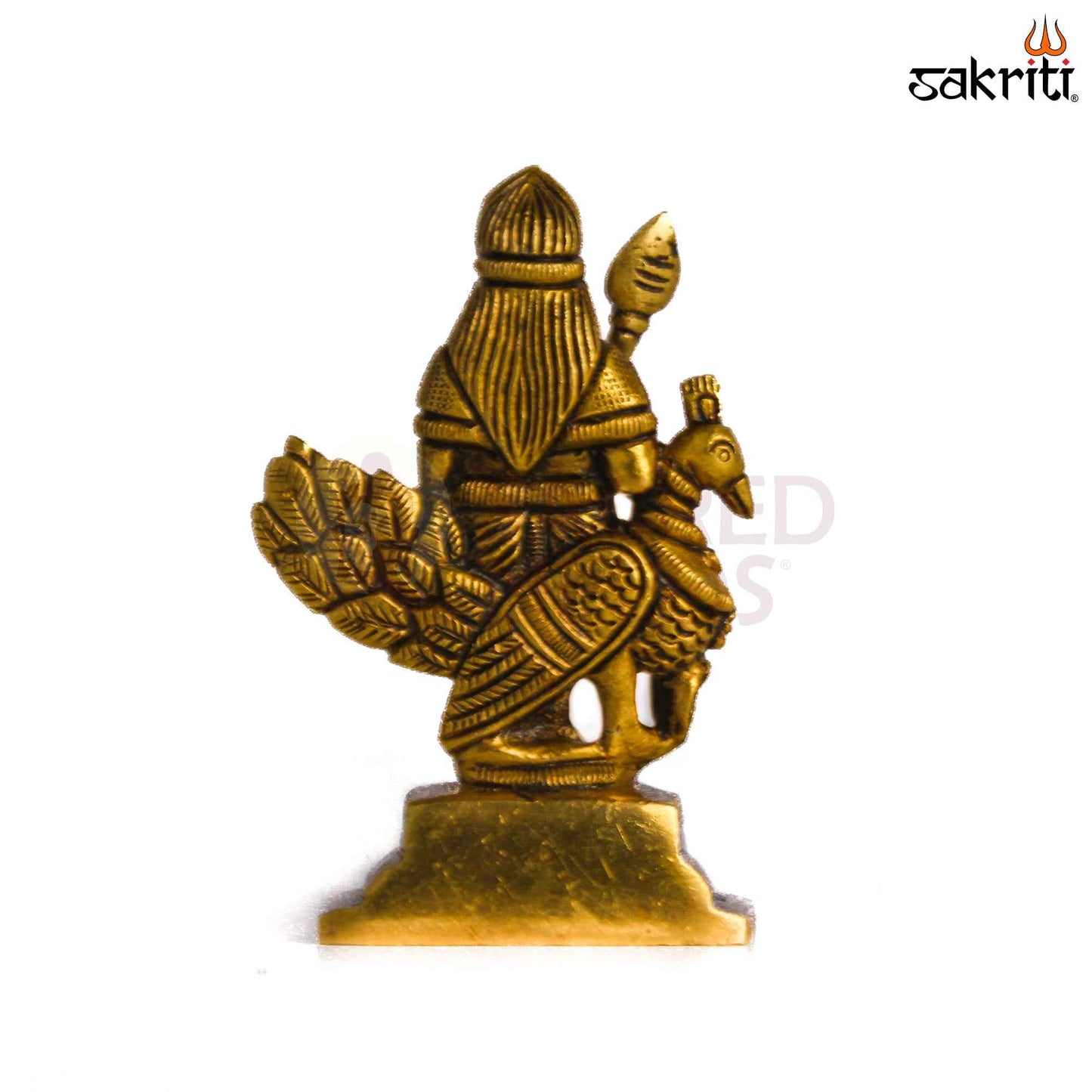 Sacred Needs Brass Murugan Idol – 3.4 Inch (8.6 cm) Height | Lord Murugan Statue for Pooja Room, Temple & Spiritual Décor