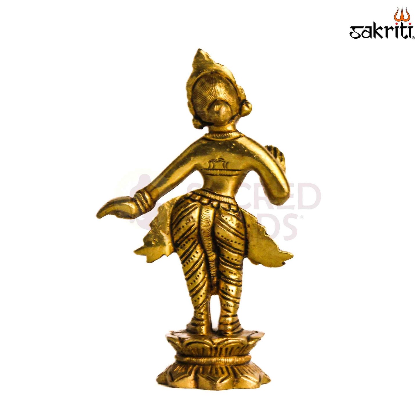 Sacred Needs Brass Radha Krishna Idol Set – 5 Inch (12.7 cm) Height | Divine Couple Statue for Pooja Room & Home Décor