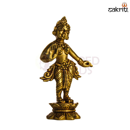 Sacred Needs Brass Radha Krishna Idol Set – 5 Inch (12.7 cm) Height | Divine Couple Statue for Pooja Room & Home Décor