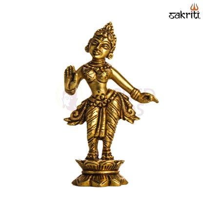 Sacred Needs Brass Radha Krishna Idol Set – 5 Inch (12.7 cm) Height | Divine Couple Statue for Pooja Room & Home Décor