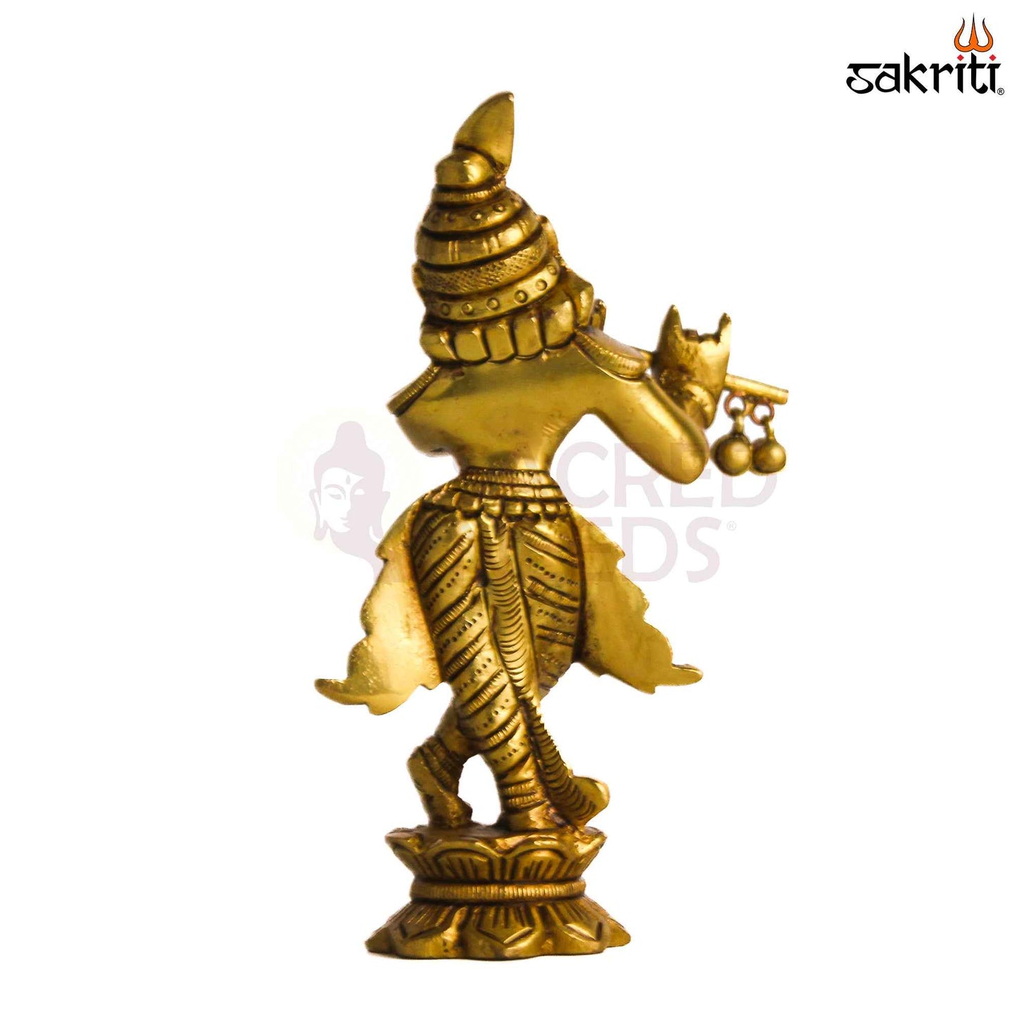 Sacred Needs Brass Radha Krishna Idol Set – 5 Inch (12.7 cm) Height | Divine Couple Statue for Pooja Room & Home Décor