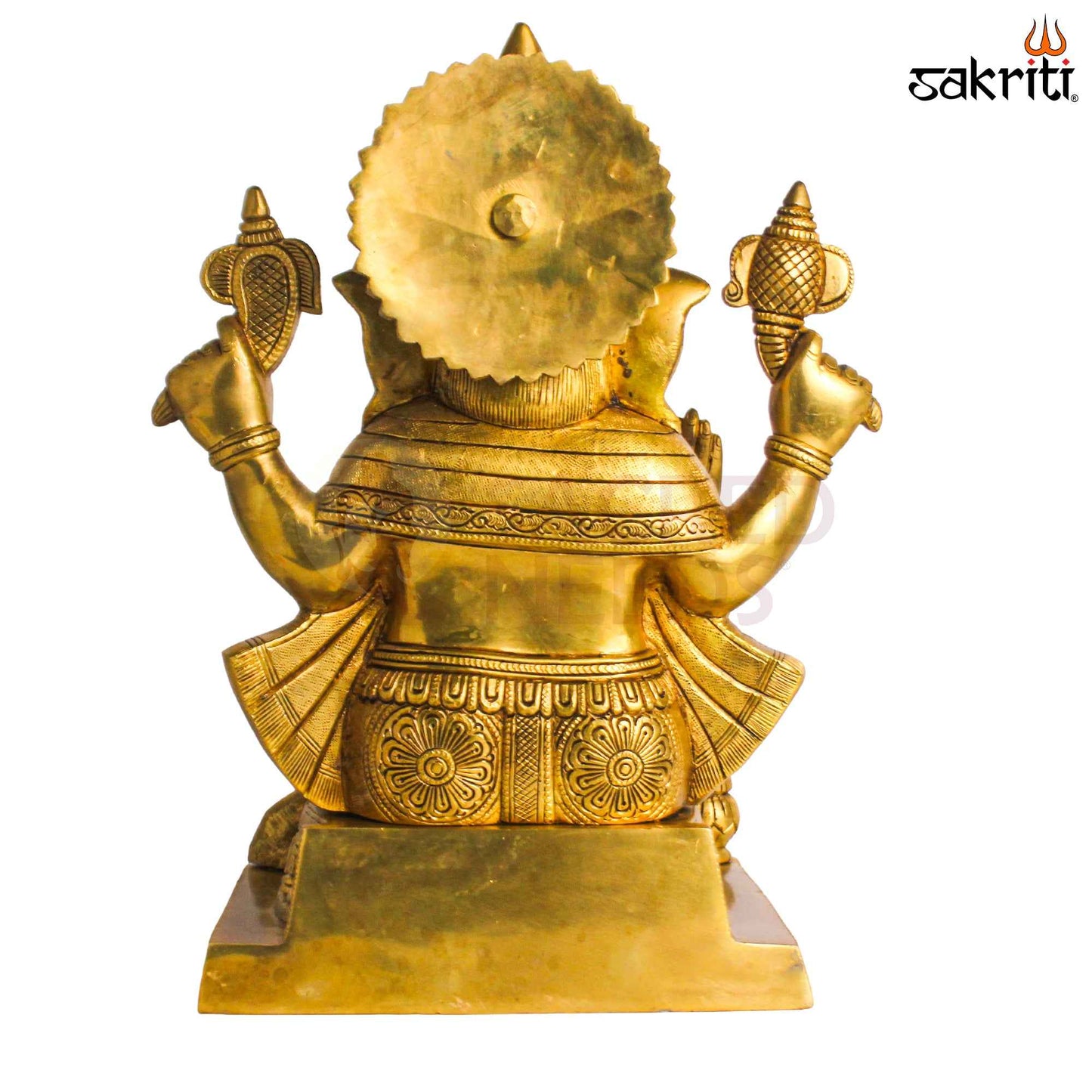 Sacred Needs Brass Ashta Vinayagar Ganesha Idol – 15.5 Inch (39.4 cm) Height | Eight Form Ganesha Statue for Pooja Room & Temple Décor