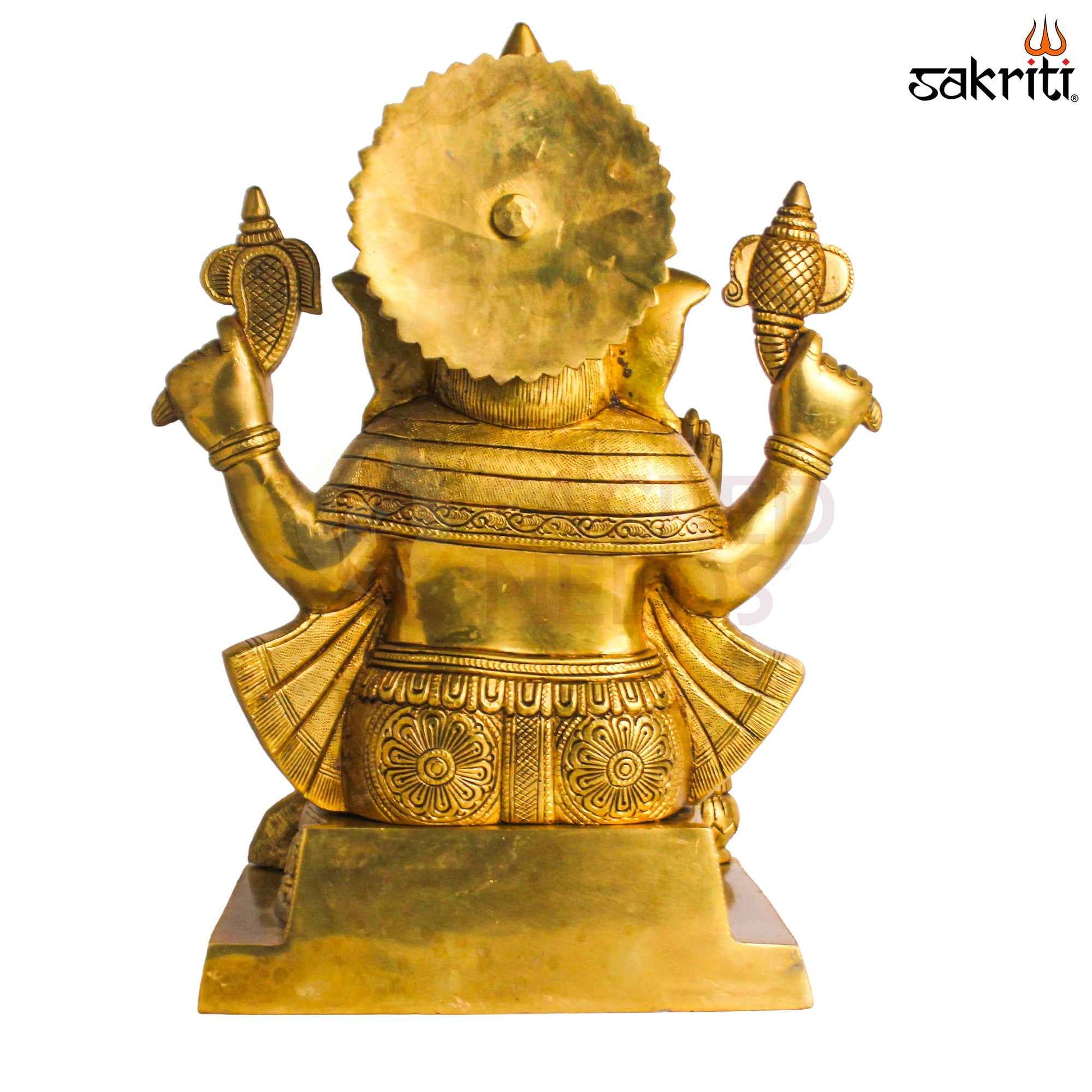 Sacred Needs Brass Ashta Vinayagar Ganesha Idol – 15.5 Inch (39.4 cm) Height | Eight Form Ganesha Statue for Pooja Room & Temple Décor
