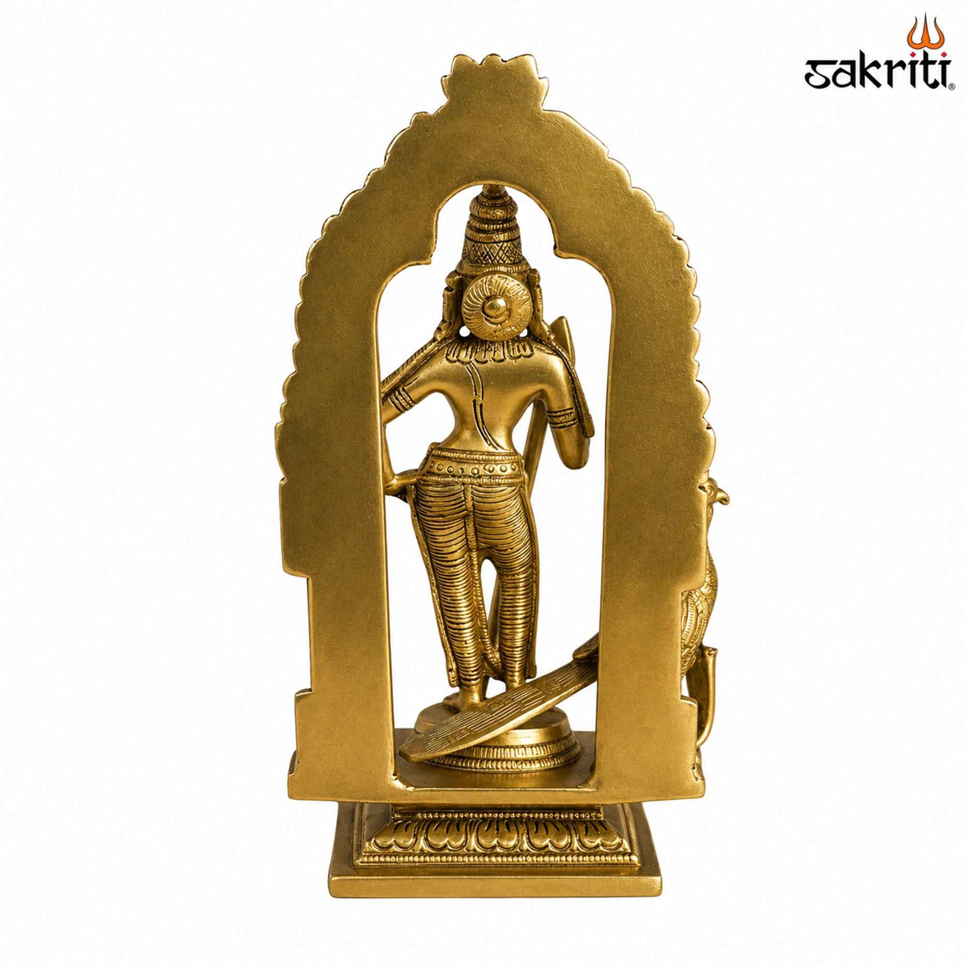 Sacred Needs Brass Murugan Idol – 7.2 Inch (18.3 cm) Height | Lord Murugan Statue for Pooja Room, Temple & Home Décor