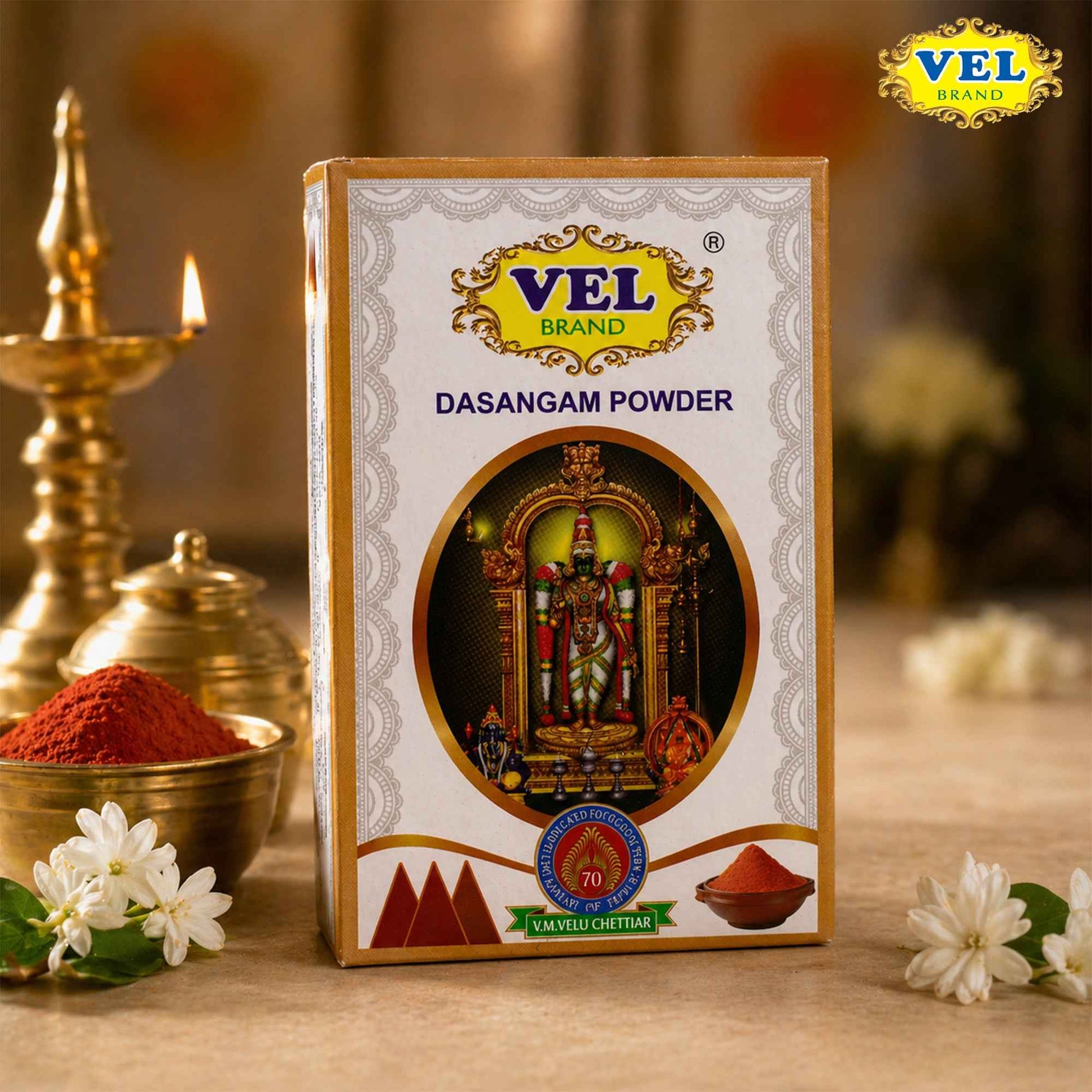Vel’s Dasangam Powder for Pooja - 50g | Traditional Fragrant Powder for Temple Rituals, Spiritual Use & Home Worship