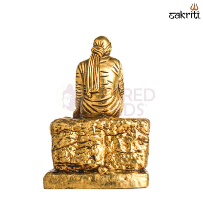 Sacred Needs Brass Sai Baba Idol – 5.7 Inch (14.5 cm) Height | Shirdi Sai Baba Statue for Pooja Room & Home Temple