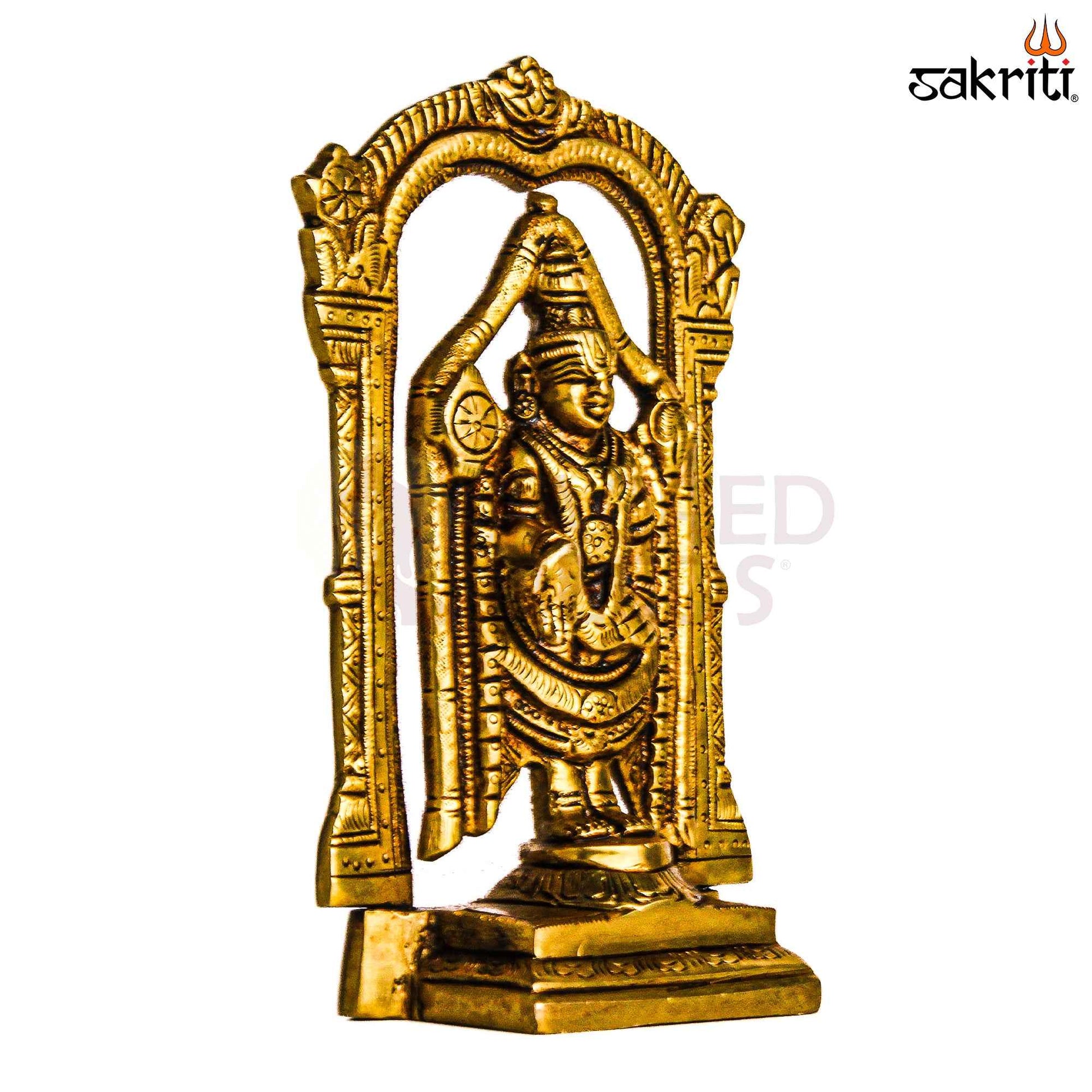 Sacred Needs Brass Perumal Idol – 6.3 Inch (16 cm) Height | Lord Vishnu Perumal Statue for Pooja Room, Temple & Spiritual Décor