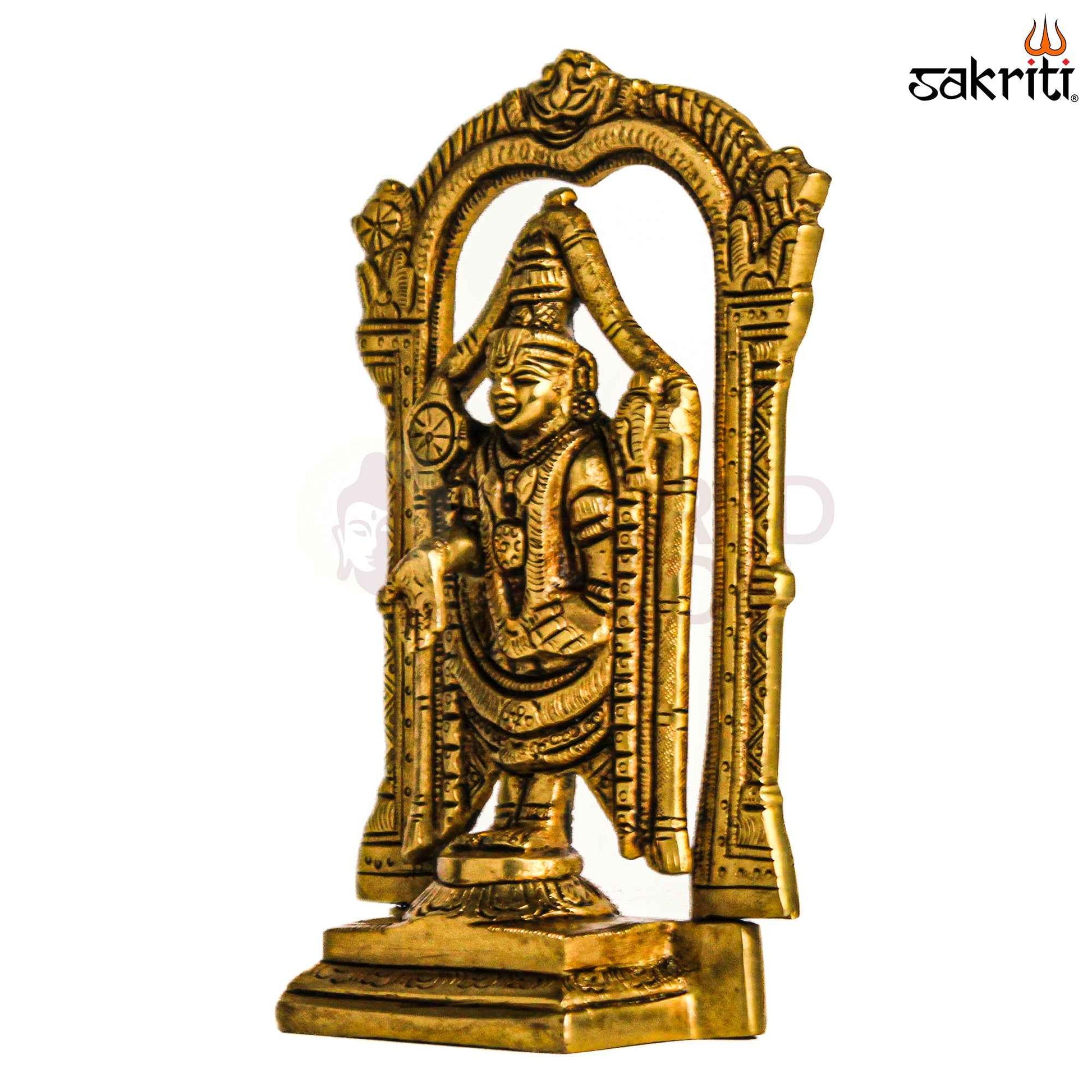 Sacred Needs Brass Perumal Idol – 6.3 Inch (16 cm) Height | Lord Vishnu Perumal Statue for Pooja Room, Temple & Spiritual Décor