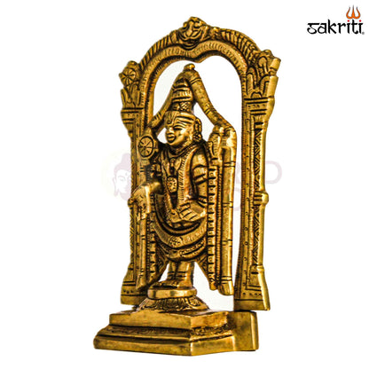 Sacred Needs Brass Perumal Idol – 6.3 Inch (16 cm) Height | Lord Vishnu Perumal Statue for Pooja Room, Temple & Spiritual Décor