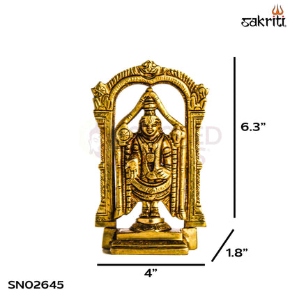 Sacred Needs Brass Perumal Idol – 6.3 Inch (16 cm) Height | Lord Vishnu Perumal Statue for Pooja Room, Temple & Spiritual Décor
