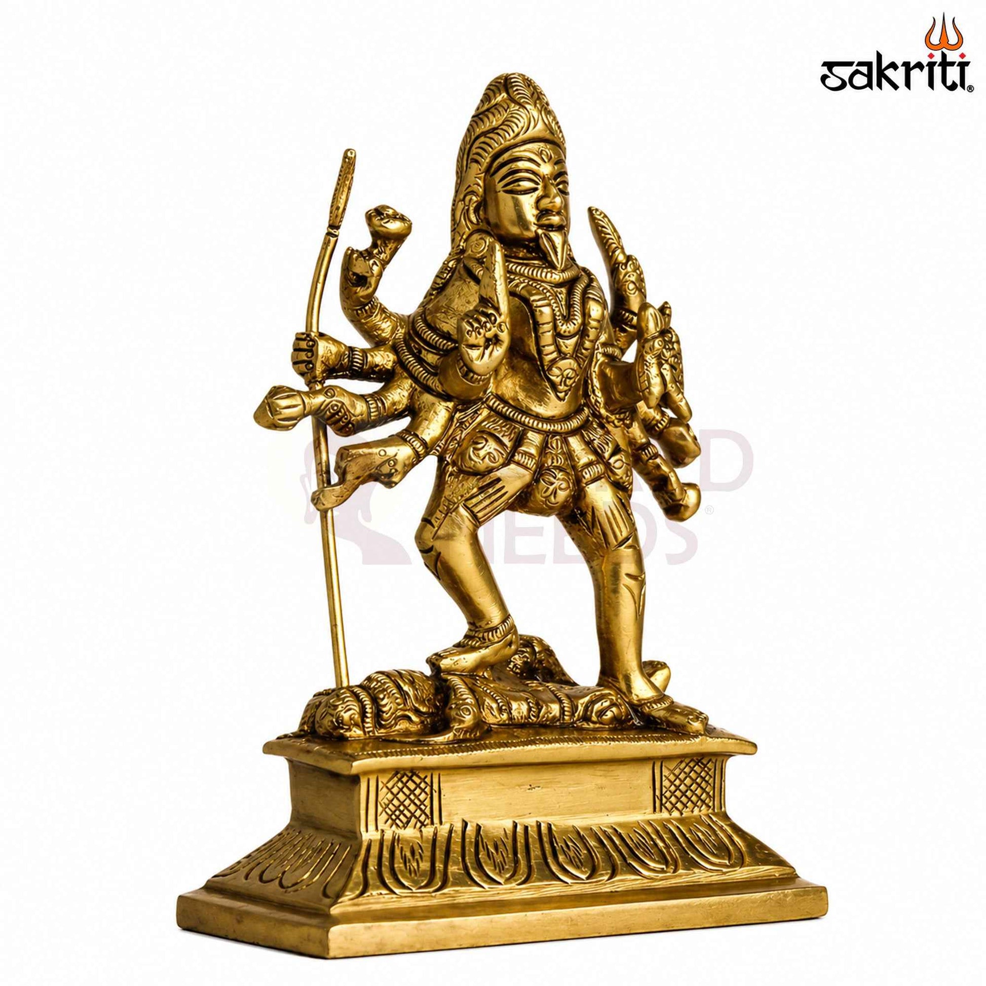 Sacred Needs Brass Kali Idol – 4.2 Inch (10.7 cm) Height | Goddess Kali Statue for Protection, Shakti Worship & Pooja Décor