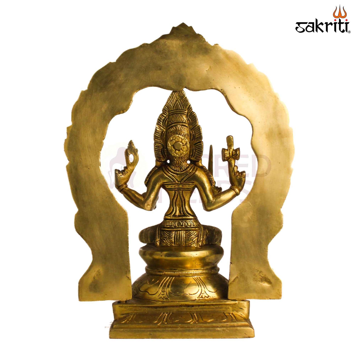 Sacred Needs Brass Frame Mariamman Idol – 12 Inch (30.5 cm) Height | Goddess Mariamman Statue with Decorative Frame for Temple & Pooja Room