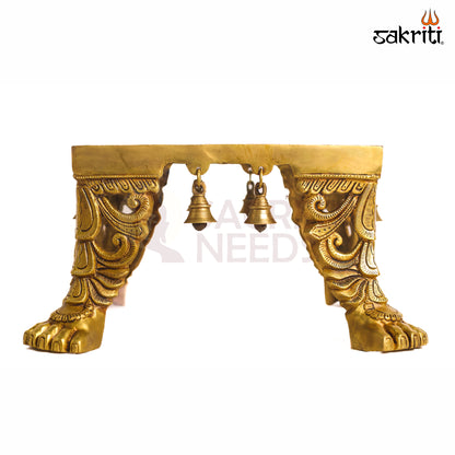Sacred Needs Brass Traditional Table Stand – 7 Inch (17.8 cm) Height | Decorative Brass Pedestal for Temple, Idols & Home Décor