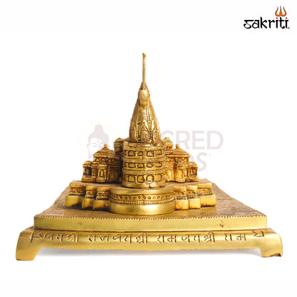 Sacred Needs Brass Ram Mandir – 7 Inch (17.8 cm) Height | Decorative Ayodhya Ram Temple Replica for Pooja Room & Spiritual Décor