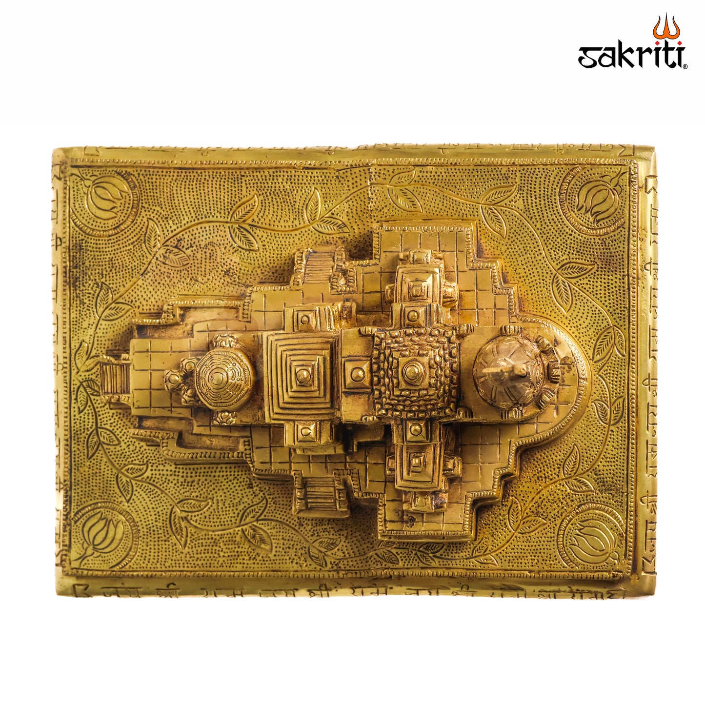 Sacred Needs Brass Ram Mandir – 7 Inch (17.8 cm) Height | Decorative Ayodhya Ram Temple Replica for Pooja Room & Spiritual Décor